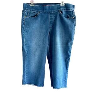 Womens Shorts Size 14 Blue Denim Classic Cut Offs Long Modest Summer Country